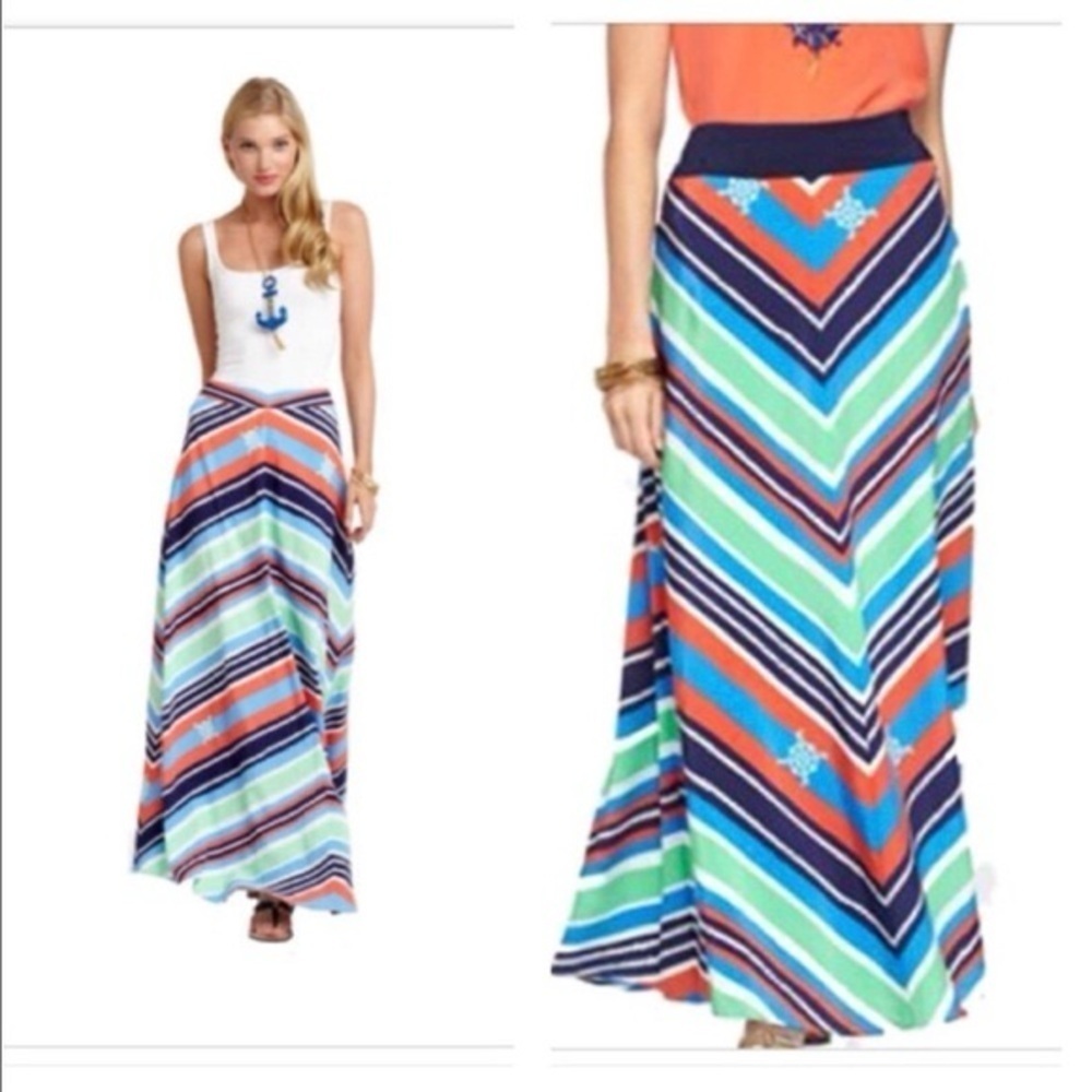 Lilly Pulitzer Printed Silk Maxi Skirt ⚓️🛳️ Size 0
